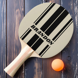 Retro Alabaster Board Streifen mit Namen Tischtennis Schläger