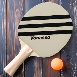 Retro Alabaster Drei Streifen mit Namen Tischtennis Schläger