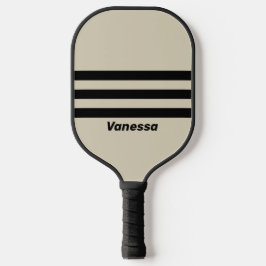 Retro Alabaster Three Across Striping with Name Pickleball Schläger