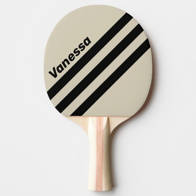 Retro Alabaster Three Angled Striping with Name Tischtennis Schläger (Vorderseite)