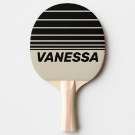 Retro Alabaster Three Horizon Striping with Name Tischtennis Schläger