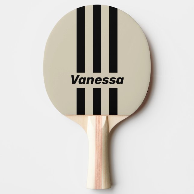 Retro Alabaster Three Pin Stripes with Name Tischtennis Schläger (Vorderseite)