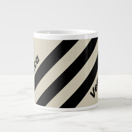 Retro Alabaster Three Stripes with Name Jumbo-Tasse