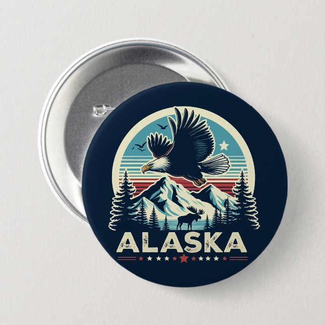 Retro Alaska Button (Vorne & Hinten)