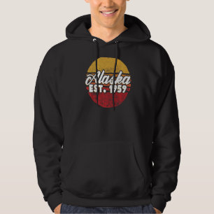 Retro Alaska Est 1959 die letzte Grenz-Staat-Karte Hoodie