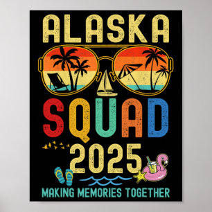 Retro Alaska Kreuzfahrt Urlaub 2025 Familie Freund Poster