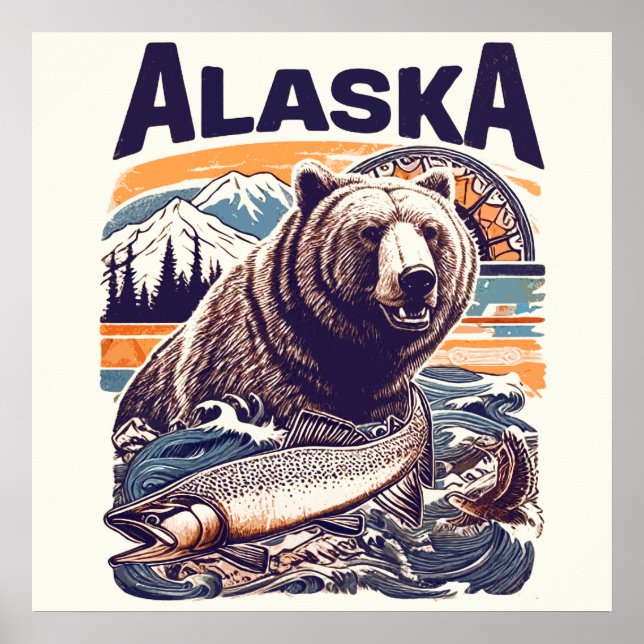 Retro Alaska Nature Poster (Vorne)