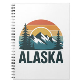 Retro-Alaska-Sonnenuntergangs-Abenteuer Notizblock