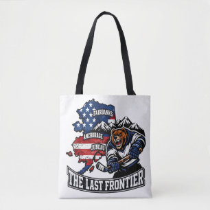 Retro Alaska The Last Frontier Eishockey Bärenkart Tasche