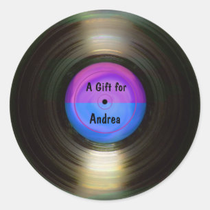 Retro-Album-Geschenk-Tag Runder Aufkleber