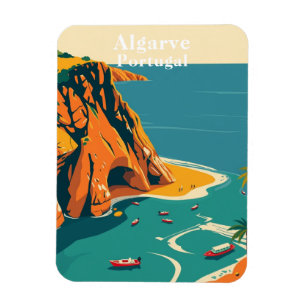 Retro Algarve Portugal Küstenreise Souvenir Magnet