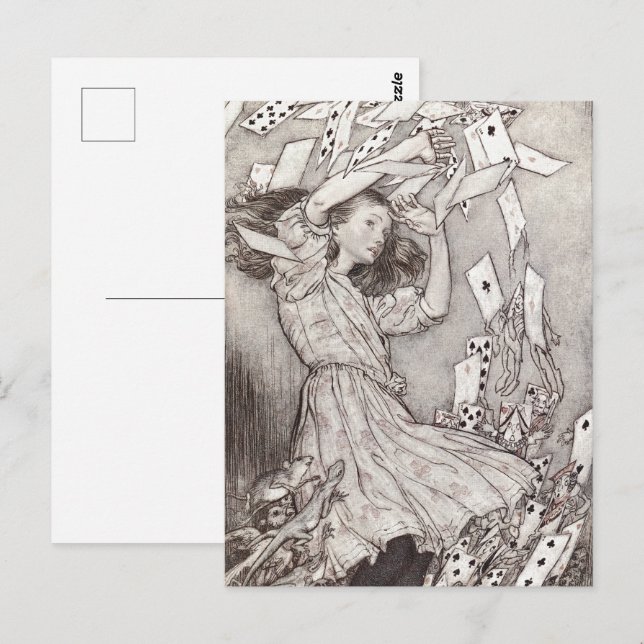 Retro Alice Fallende Karten viktorianisches Design (Vorne/Hinten)
