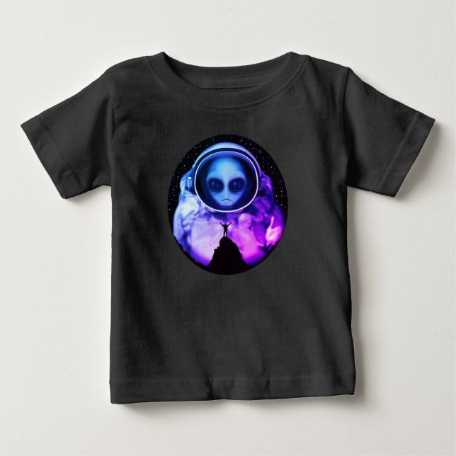 Retro Alien Astronaut Baby T-shirt (Vorderseite)