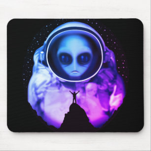 Retro Alien Astronaut Mousepad