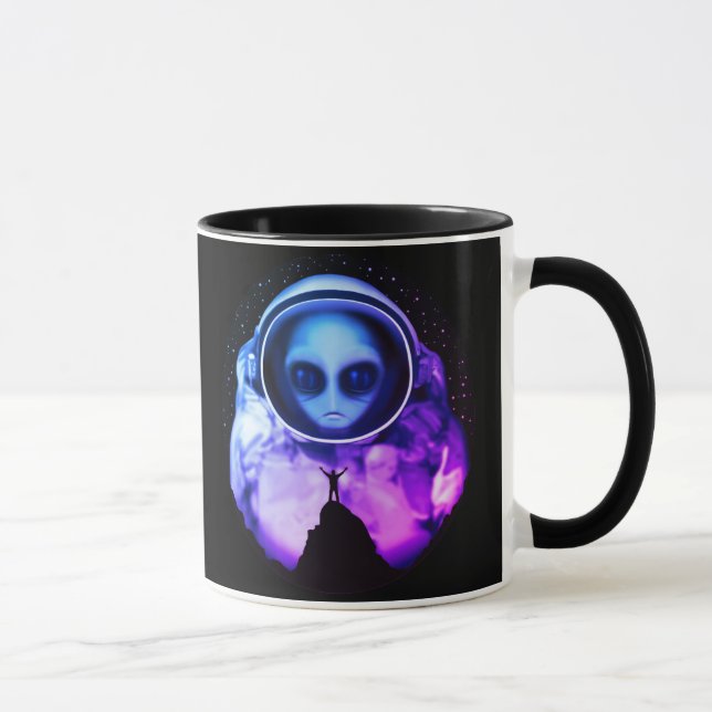 Retro Alien Astronaut Tasse (Rechts)