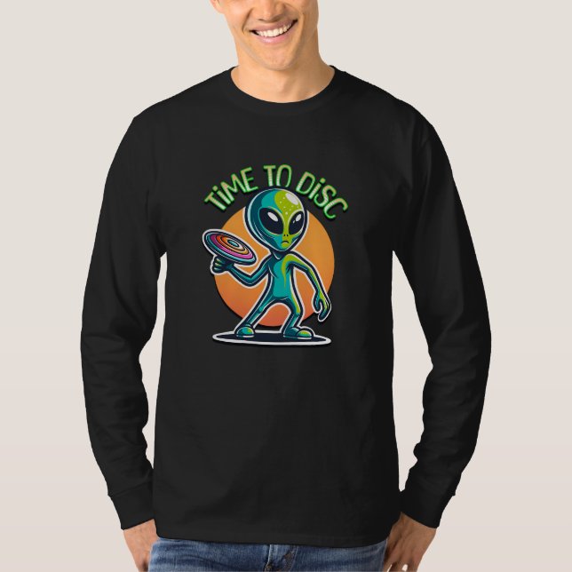 Retro Alien Disk Golf T-Shirt (Vorderseite)
