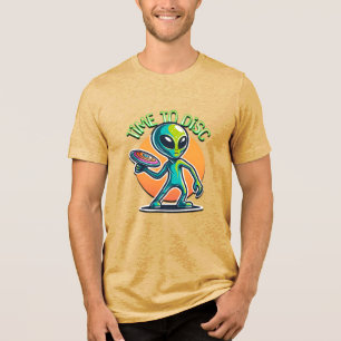 Retro Alien Disk Golf Tri-Blend Shirt