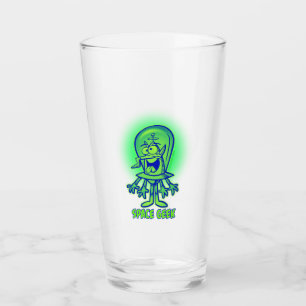 Retro alien-Raumgeek-Glas-Trommel Glas