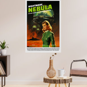 Retro-Alien-Sci-Fi-Film-inspiriertes Wandposter Poster