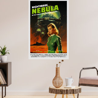 Retro-Alien-Sci-Fi-Film-inspiriertes Wandposter Poster