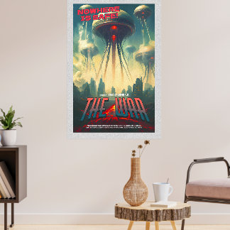 Retro-Alien-Sci-Fi-Film inspiriertes Wandposter Poster