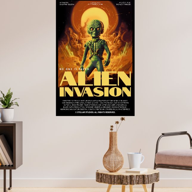 Retro Alien Sci-Fi Movie Inspired Wall Poster (Wohnzimmer 3)