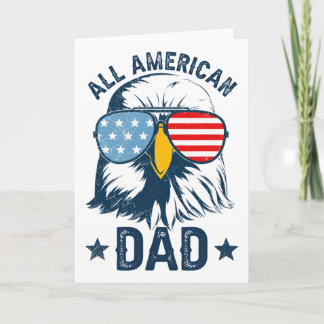 Retro All American Dad 4. Juli-Shirt Daddy Eag Karte