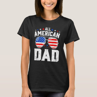 Retro All American Vater Vintag US Flag Retro Fami T-Shirt