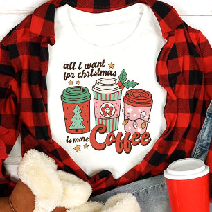 Retro All I Woll for Christmas Coffee Lover Tri-Blend Shirt