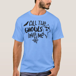 Retro Alle Ghouls Liebe Niedlich Ghost Funny Hall T-Shirt