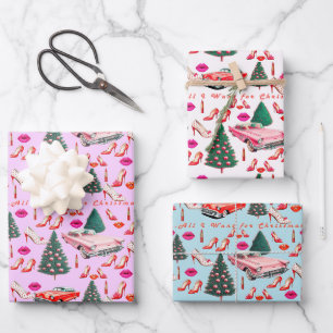 Retro "Alles, was ich zu Weihnachten Gewollt habe" Geschenkpapier Set