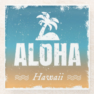 Retro Aloha Hawaii Glasuntersetzer