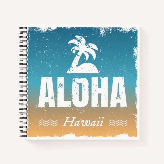 Retro Aloha Hawaii Notizbuch (Vorderseite)