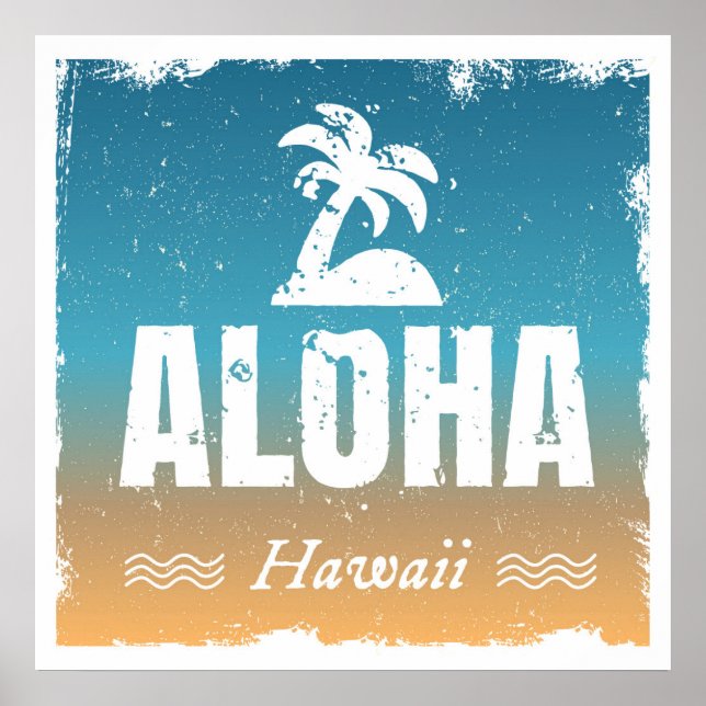 Retro Aloha Hawaii Poster (Vorne)