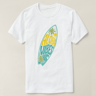 Retro Aloha Vibes Surfbrett-Typografie T-Shirt