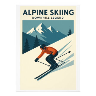 Retro Alpine Skiing Wall Art – Downhill Ski Legend Fotodruck