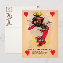 Retro Alte Katze Vinegar Valentinstag Postkarte