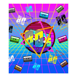 RETRO-ALTE SCHULE DER 80er Jahre Fotodruck