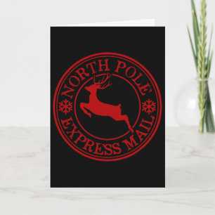 Retro altmodischer North Pole Express Mail Renthie Karte