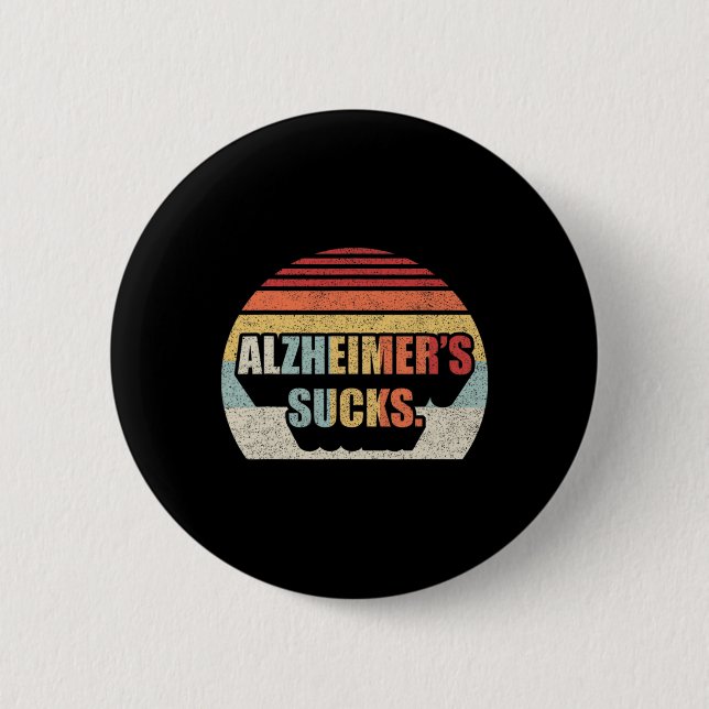 Retro Alzheimer Demenz Alzheimer Disease Awaren Button (Vorderseite)
