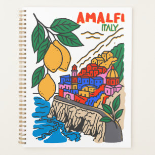 Retro Amalfi Italien Mittelmeer Art Handgezeichnet Planer