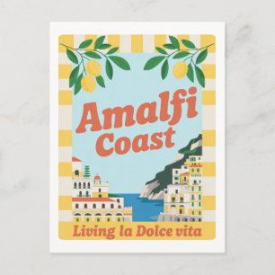 Retro Amalfi-Küste Italien Leben la Dolce Vita Postkarte