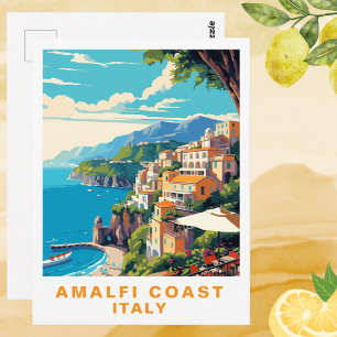 Retro Amalfi-Küste Italien Reise-Postkarte Postkarte