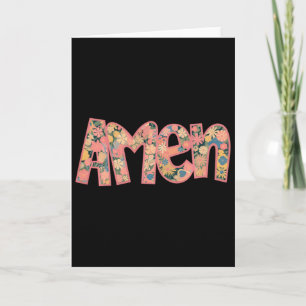 Retro Amen Blumen Coquette Schleife Jesus Mädchen Karte