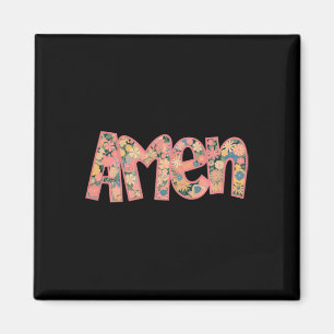 Retro Amen Floral Coquette Schleife Jesus Mädchen Magnet