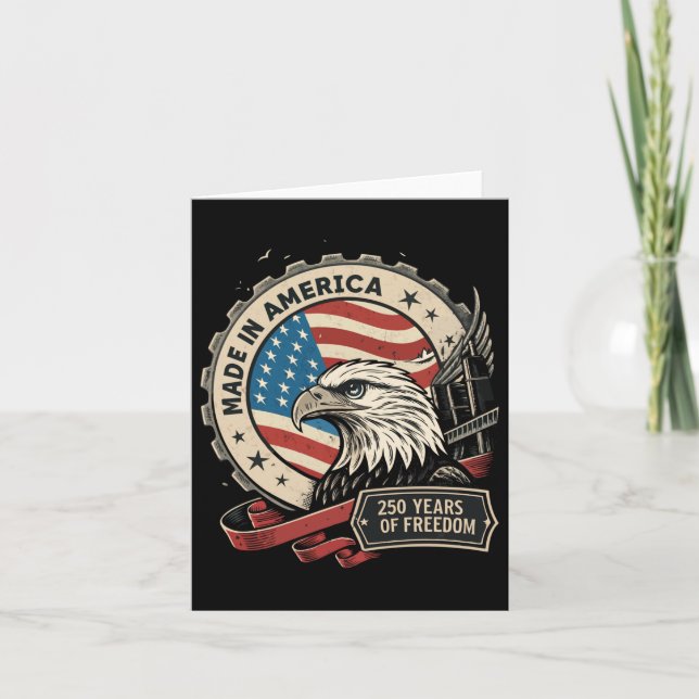 Retro America 250. Geburtstag Geburtstag Grunge Us Karte (Vorderseite)