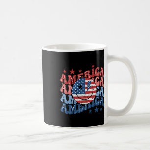 Retro America Smile Flag American Flag Patriotic 4 Kaffeetasse