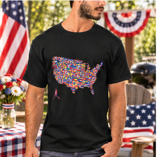 Retro America USA Karte 4. Juli T-Shirt