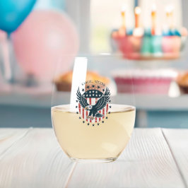 Retro American Eagle  Weinglas Ohne Stiel