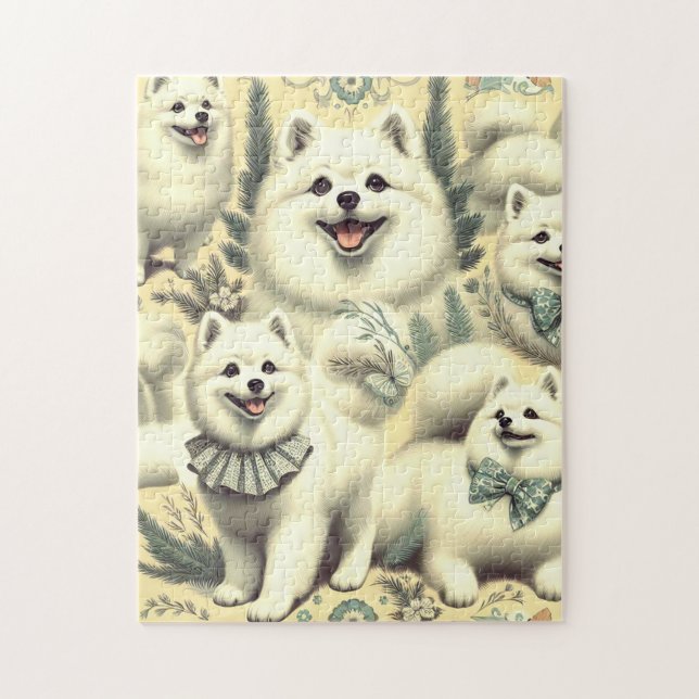 Retro American Eskimo Illustration (Vertikal)